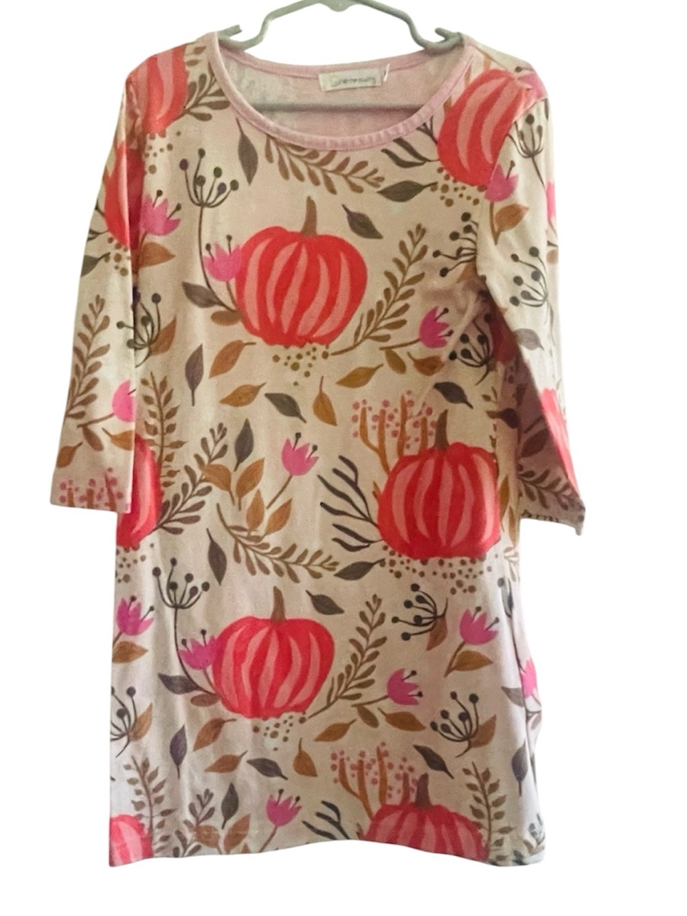 Sunshine Swing Girls Pumpkin Fall Dress Size 6 Pink Autumn Long Sleeve